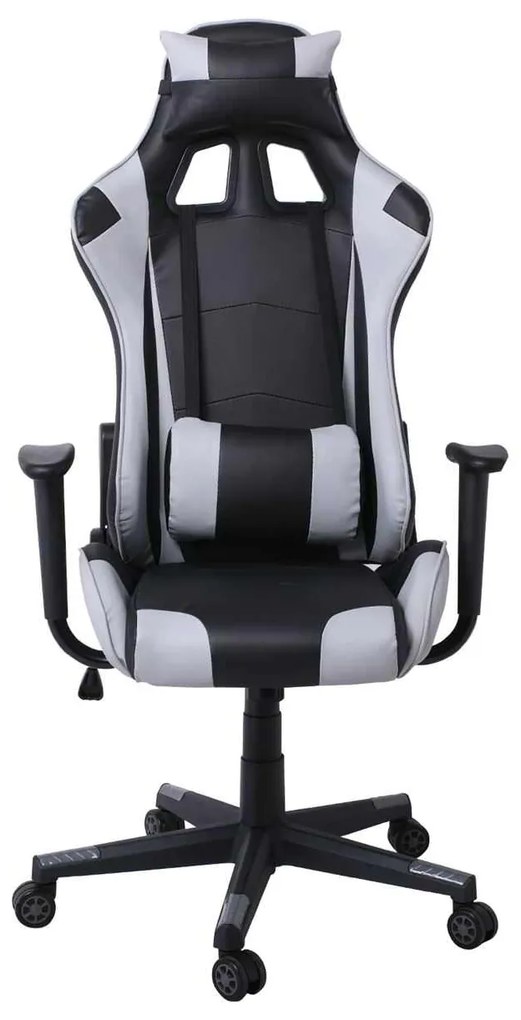 BF8000 Gaming Πολυθρόνα Γραφείου, Ανάκλιση Πλάτης έως 90°, Pvc Μαύρο - Γκρι