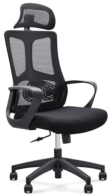 BF8600 Πολυθρόνα Γραφείου Διευθυντή, Mesh Μαύρο, Ύφασμα Μαύρο