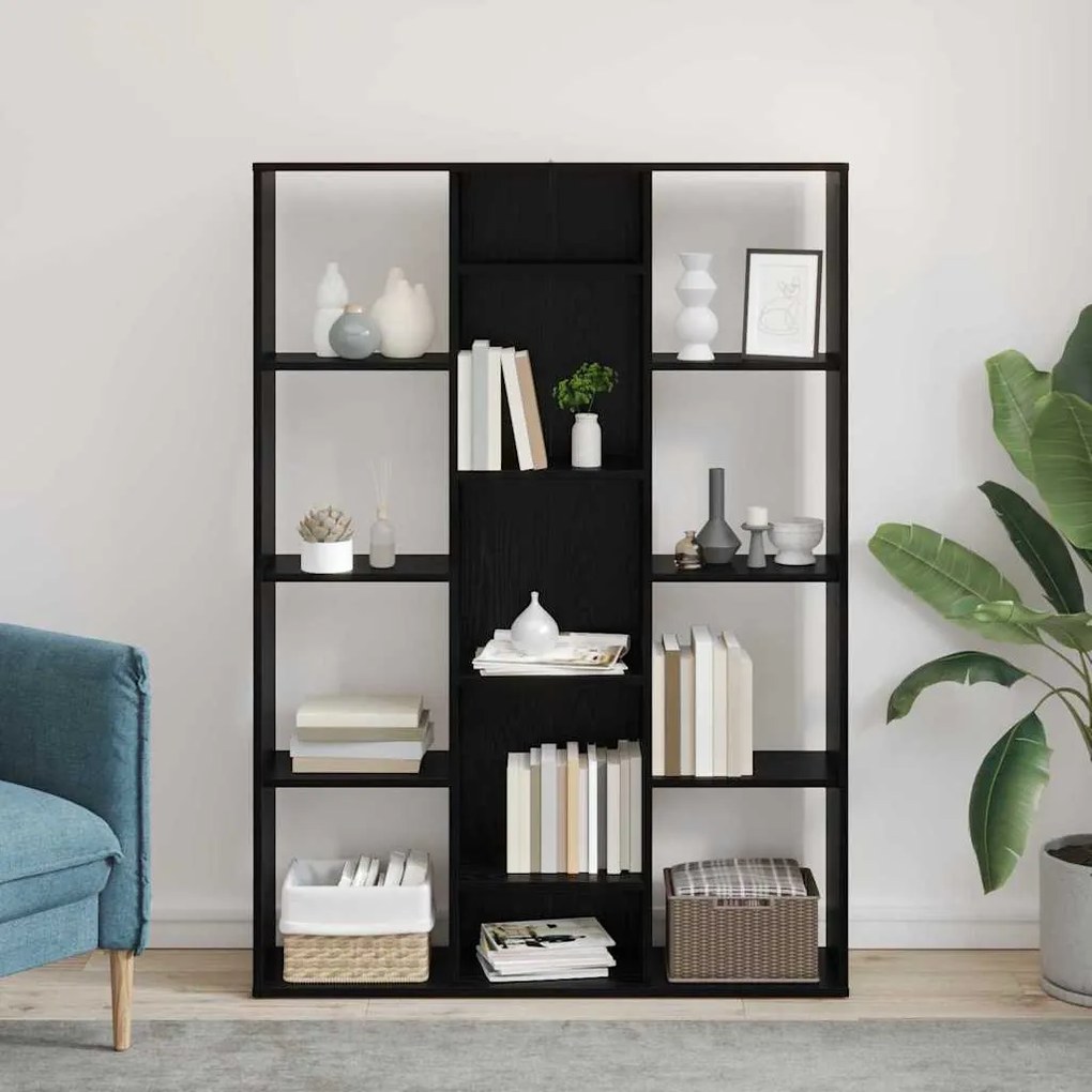 vidaXL Διαχωριστικό Δωματίου με ράφι Μαύρη Οξυά 100 x 24 x 140 εκ.