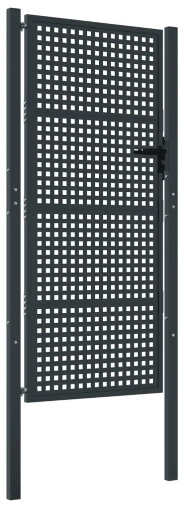 vidaXL Πόρτα Κήπου Ανθρακί 100x200 εκ. Ατσάλι