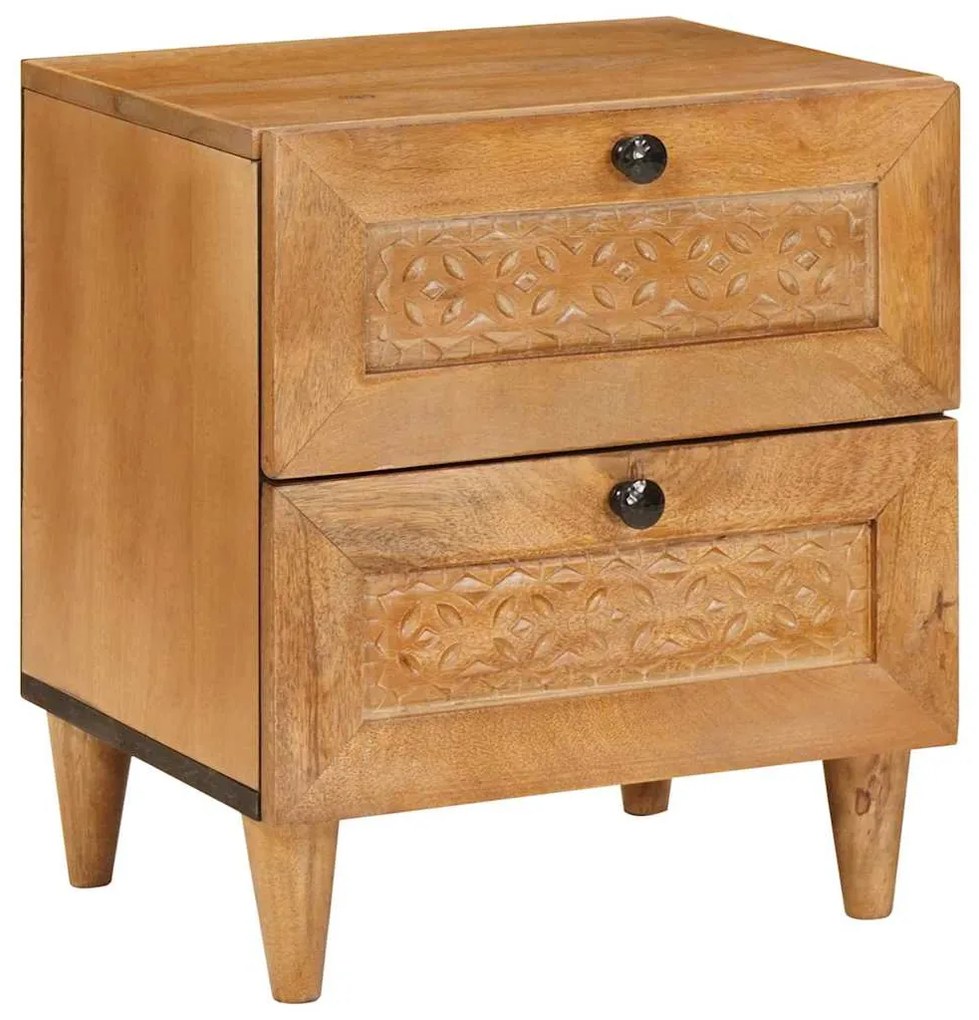 vidaXL Κομοδίνο 2 pcs Ανοιχτό καφέ 40 x 33 x 46 εκ. Μασίφ ξύλο μάνγκο