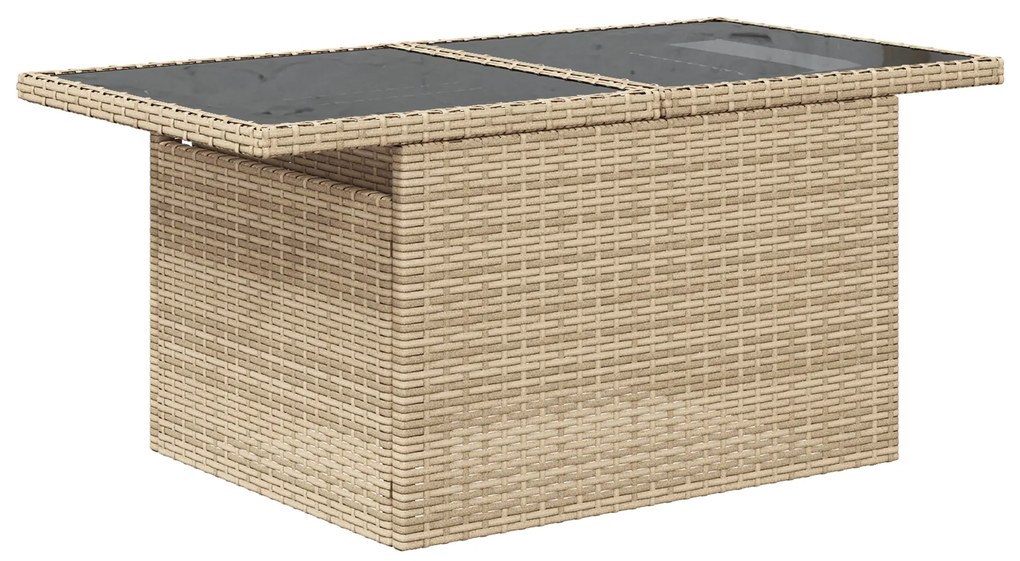vidaXL Σετ καναπέ κήπου 7 τμχ με μαξιλάρια μπεζ Poly Rattan