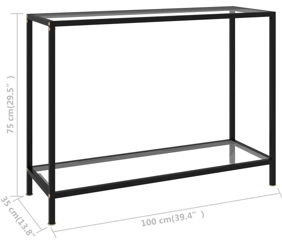 vidaXL Τραπέζι Κονσόλα Διαφανές 100 x 35 x 75 εκ. από Ψημένο Γυαλί