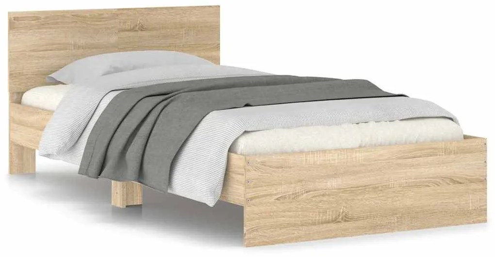 vidaXL Πλαίσιο Κρεβατιού με Κεφαλάρι Sonoma Δρυς 100x200εκ. Επεξ. Ξύλο