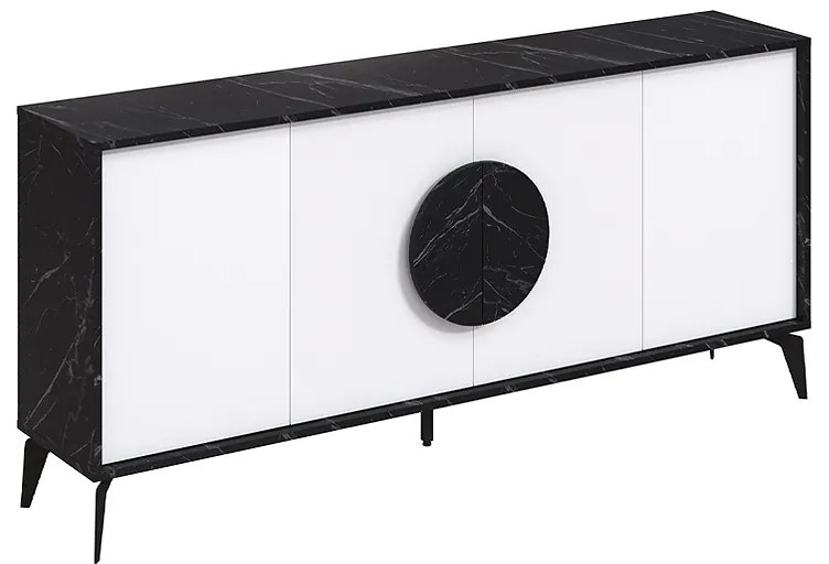 ΜΠΟΥΦΕΣ GORA MEGAPAP ΧΡΩΜΑ ΜΑΥΡΟ ΕΦΕ ΜΑΡΜΑΡΟΥ - ΛΕΥΚΟ 180X35,6X82ΕΚ.