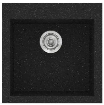 Sanitec Classic 339 Granite Black Ένθετος Νεροχύτης 50cm