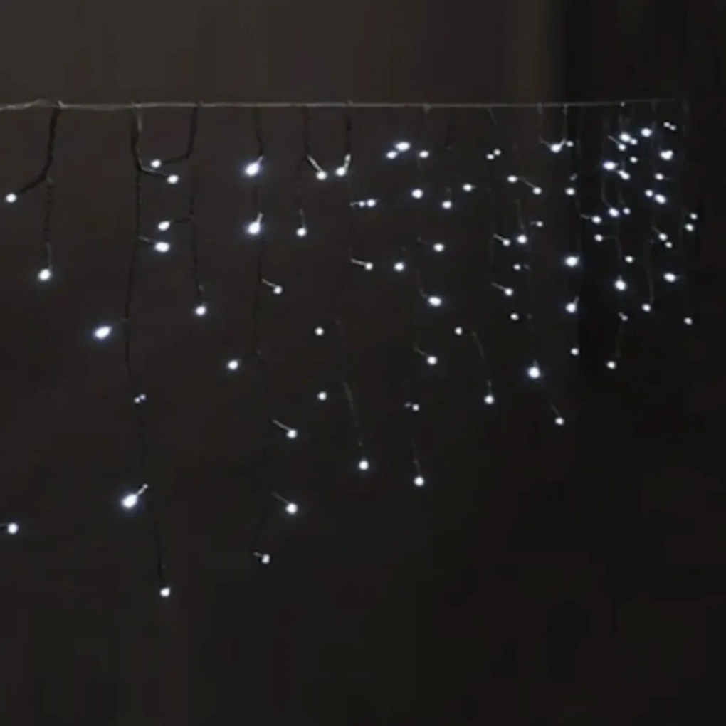 Χριστουγεννιάτικα Λαμπάκια 450 Led Βροχή 2.4μ Ψυχρό Λευκό Με 8 Προγράμματα F-R 183217B