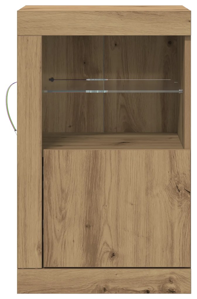 vidaXL Τραπέζι με LED φώτα Artisan Oak 41x37x67 εκ.