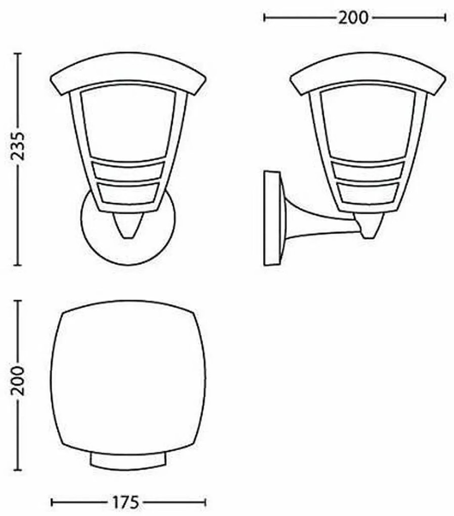 Απλίκες τοίχου Philips My Garden Creek Μαύρο Αλουμίνιο A 60 W E27