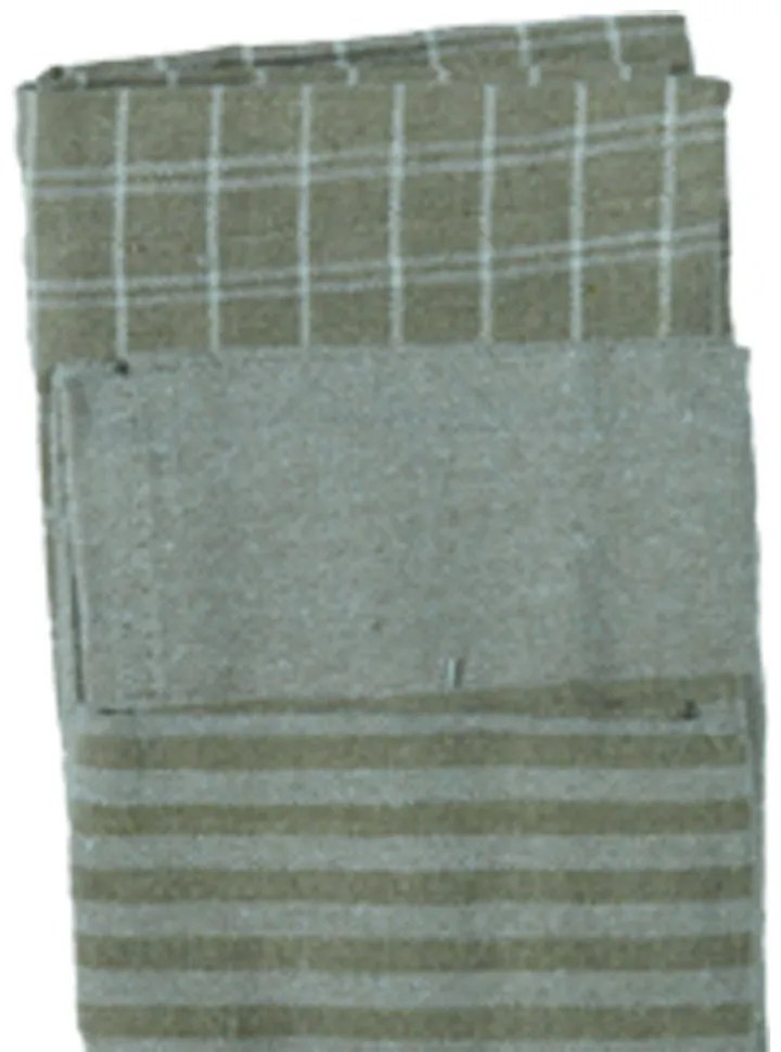 Πετσέτα Κουζίνας Χακί Βαμβακερή 45x65cm Σετ 3 τμχ.SL7340 San Lorentzo 7340KHAKI