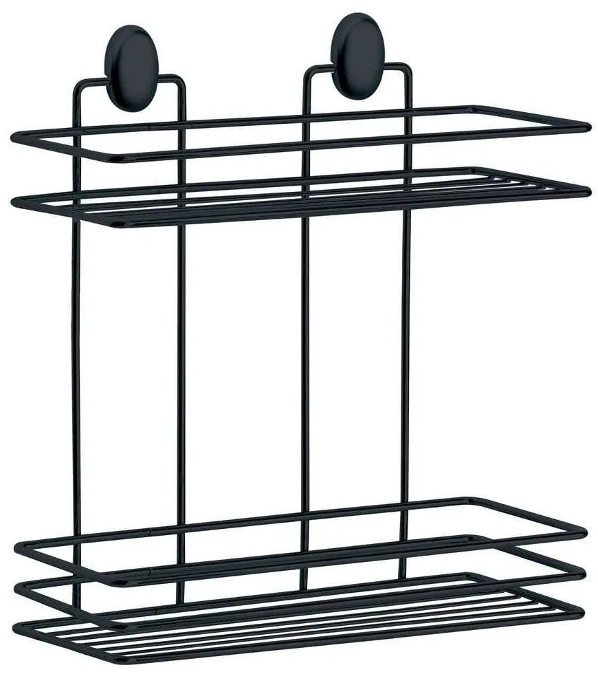 Ραφιέρα Μπάνιου 2 Θέσεων 821006 30x13x30cm Black Ankor Metal