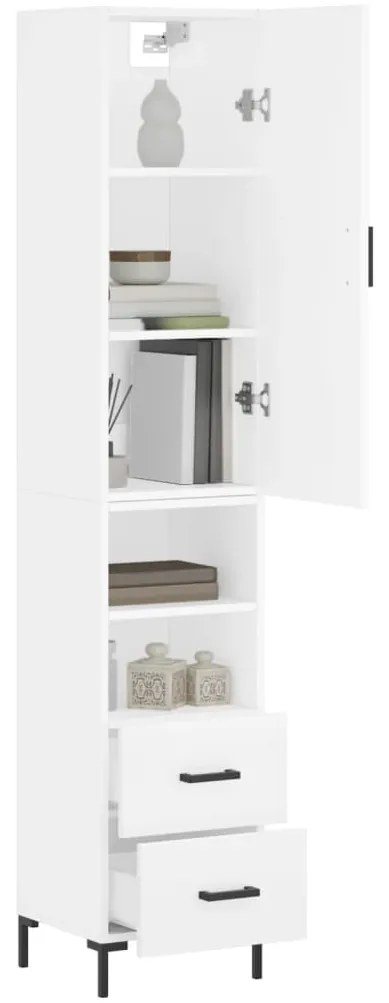 vidaXL Ντουλάπι Λευκό 34,5 x 34 x 180 εκ. από Επεξεργασμένο Ξύλο