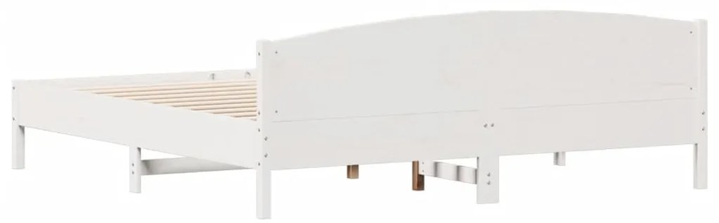 vidaXL Σκελετός Κρεβ. Χωρίς Στρώμα Λευκό 200x200 εκ Μασίφ Πεύκο