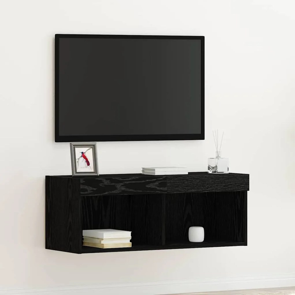 vidaXL Ντουλάπι TV Μαύρη Οξυά 80 x 30 x 30 εκ Επεξεργασμένο ξύλο