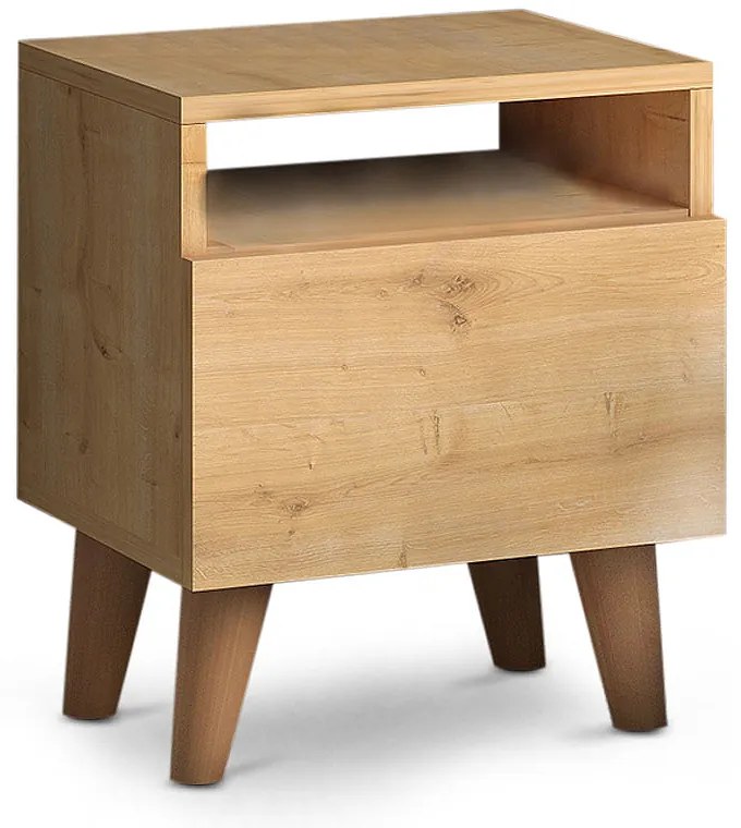 Κομοδίνο Luce Megapap από μελαμίνη χρώμα oak 40x30x47,6εκ.-GP022-0048,2