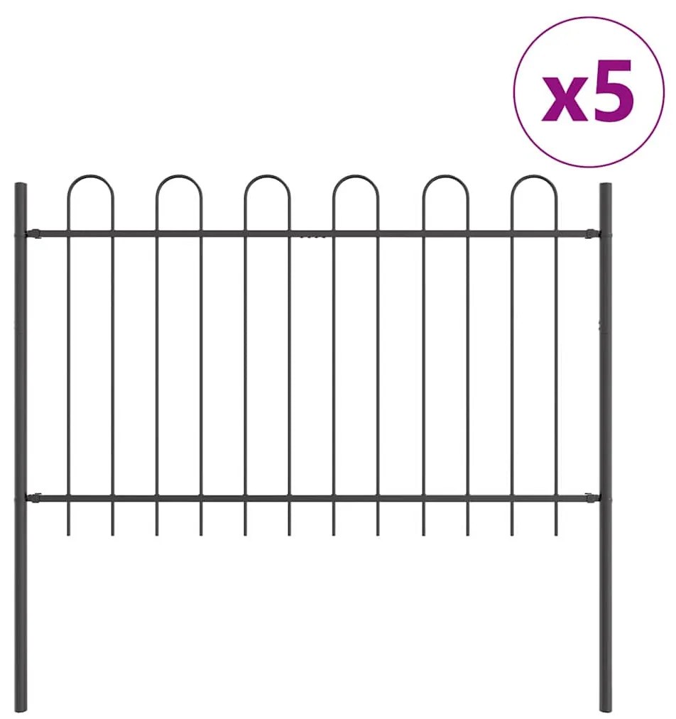 vidaXL Γκρι Φράχτης Κήπου με Χερούλι 8,5x0,8 μ Χάλυβα