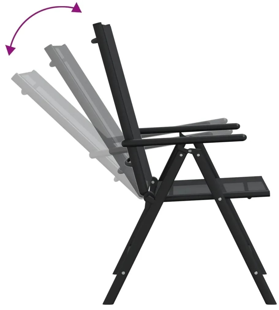 vidaXL Σετ Τραπεζαρίας Κήπου 7 Τεμαχίων Μαύρο από Αλουμίνιο