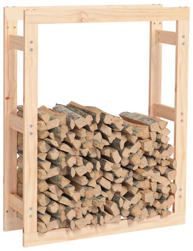 vidaXL Ραφιέρα Καυσόξυλων 80 x 25 x 100 εκ. από Μασίφ Ξύλο Πεύκου