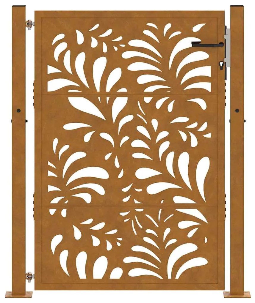 vidaXL Πύλη κήπου 105x130 cm από χάλυβα με κυματοειδές σχέδιο