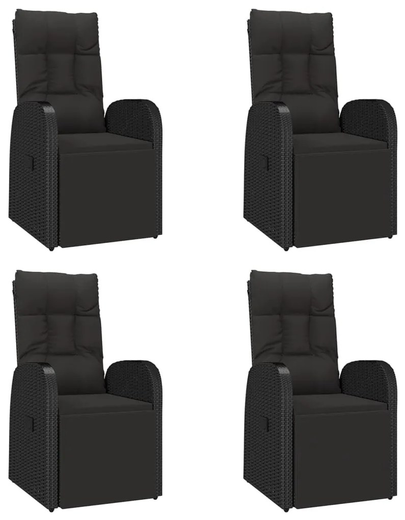 vidaXL Σετ Τραπεζαρίας Κήπου 5 τεμ. Μαύρο Συνθετικό Ρατάν/Ξύλο Ακακίας