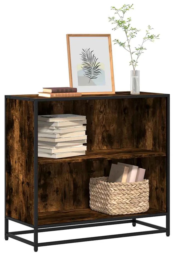 Βιβλιοθήκη Καπνιστή Δρυς 80,5x35x76 εκ. από Επεξεργασμένο Ξύλο