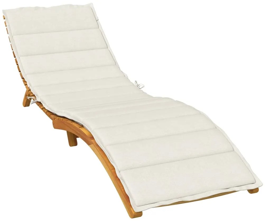 vidaXL Μαξιλάρι Ξαπλώστρας Κρεμ Μελανζέ 200x60x4 εκ. Ύφασμα
