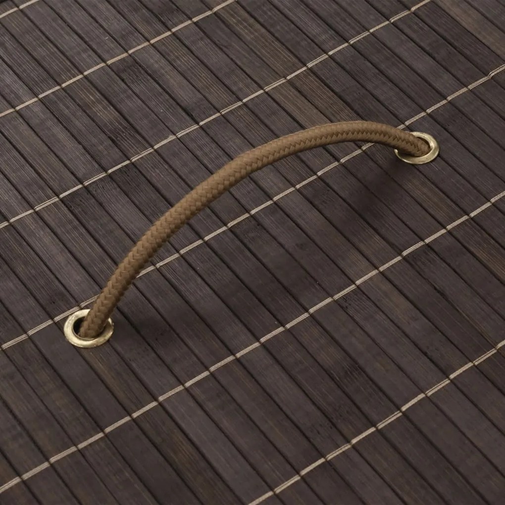 vidaXL Καλάθι Απλύτων Οβάλ Σκούρο Καφέ από Μπαμπού