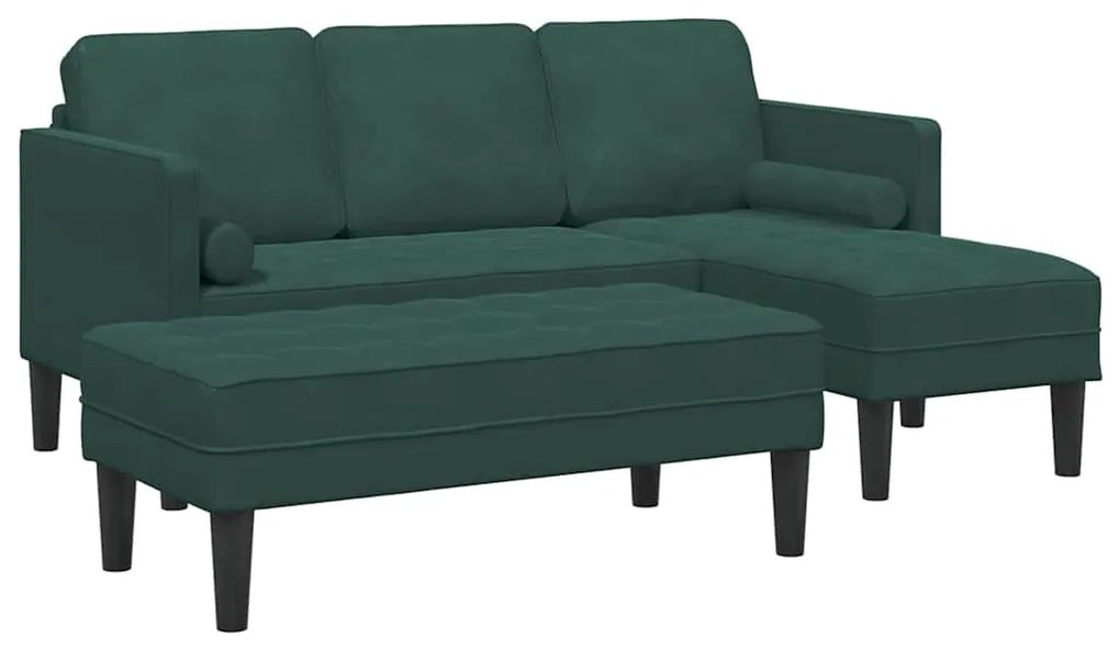 vidaXL Σετ Καναπέ 2 pcs Σκούρο Πράσινο 173 x 131 x 67 εκ Βελούδο