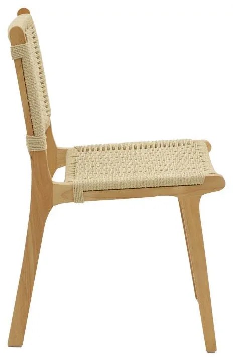 Καρέκλα Julien rubberwood φυσικό-έδρα φυσικό σχοινί 61x54x85εκ 59x49x86 εκ.