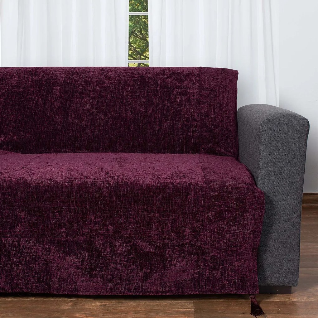 Ριχτάρια Καναπέ (Σετ 3τμχ) Silk Fashion 1307 Μελιτζανί