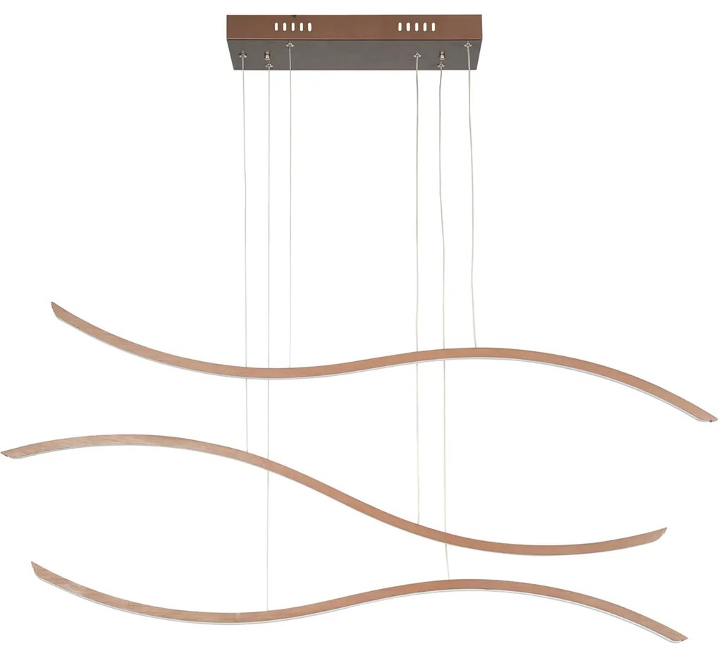 Φωτιστικό Οροφής Τρίφωτο LED Dimmable Homelighting Waves 77-8130 Coffee
