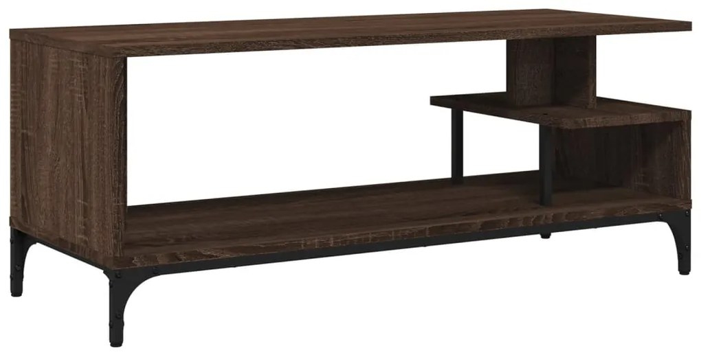 vidaXL Έπιπλο TV Καφέ Δρυς 102x40x41 εκ Επ Ξύλο/Ατσάλι Ηλ Βαφή Πούδρα