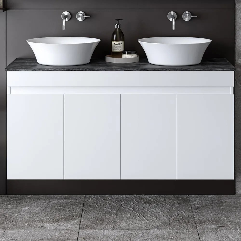 Πάγκος μπάνιου με Νιπτήρα OMEGA 120 Λευκό  120x46x60 εκ. 120x48x75 εκ.