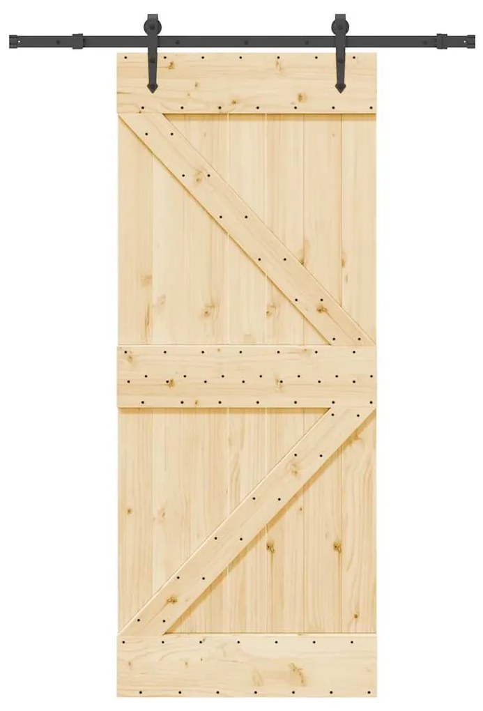 Συρόμενη Μεσόπορτα με Μηχανισμό 85 x 210 εκ. Μασίφ Ξύλο Πεύκου