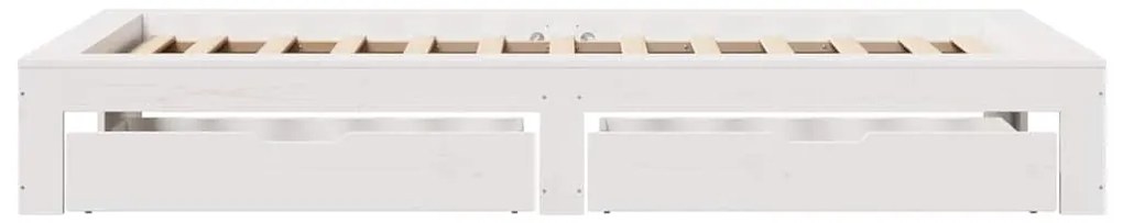 vidaXL Σκελετός Κρεβατιού Χωρίς Στρώμα Λευκό 100x200 εκ. Μασίφ Πεύκο