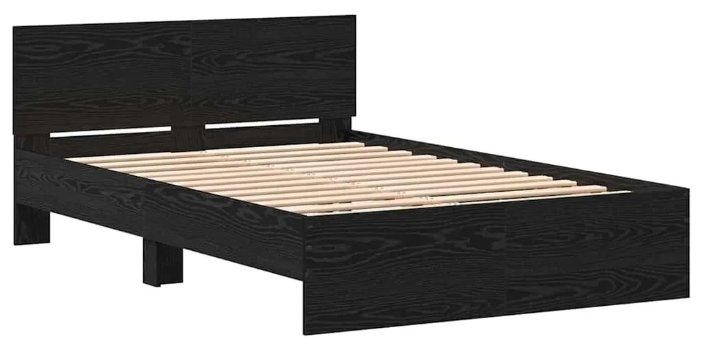 vidaXL Σκελετός Κρεβατιού με κεφαλάρι Μαύρη Οξυά 203 x 185 x 70 εκ