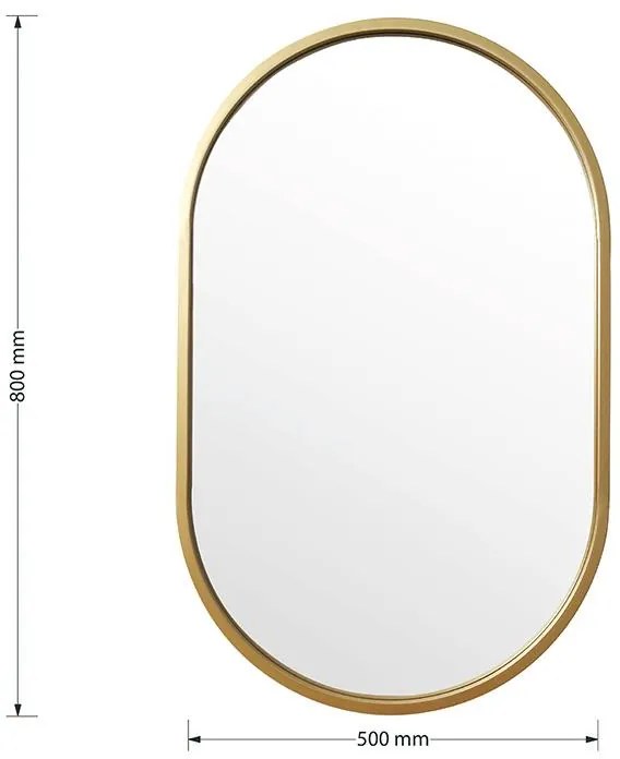 Καθρέπτης Ellipse χρυσό 50x2x80εκ 50x2x80 εκ.