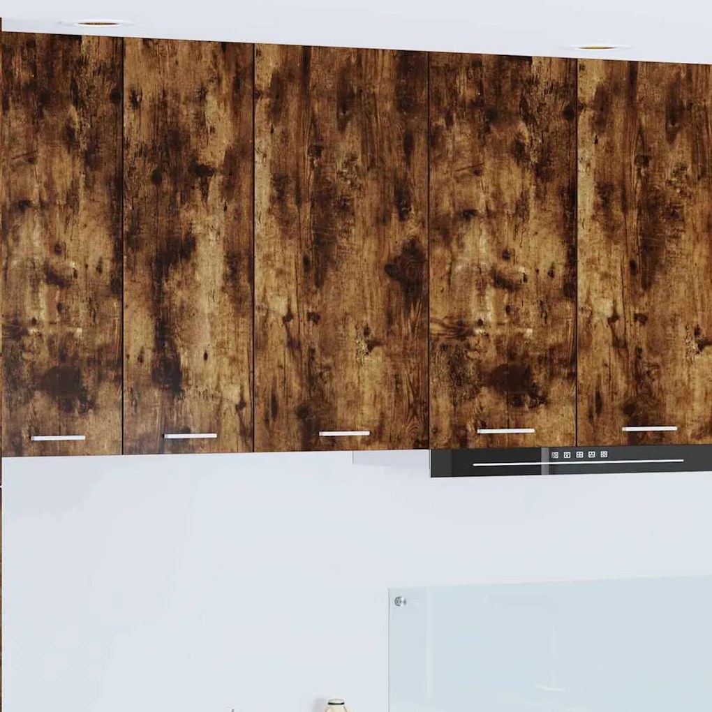 vidaXL Κρεμαστό ντουλάπι με αποθήκευση Riga Καπνιστός Δρυς και Λευκό