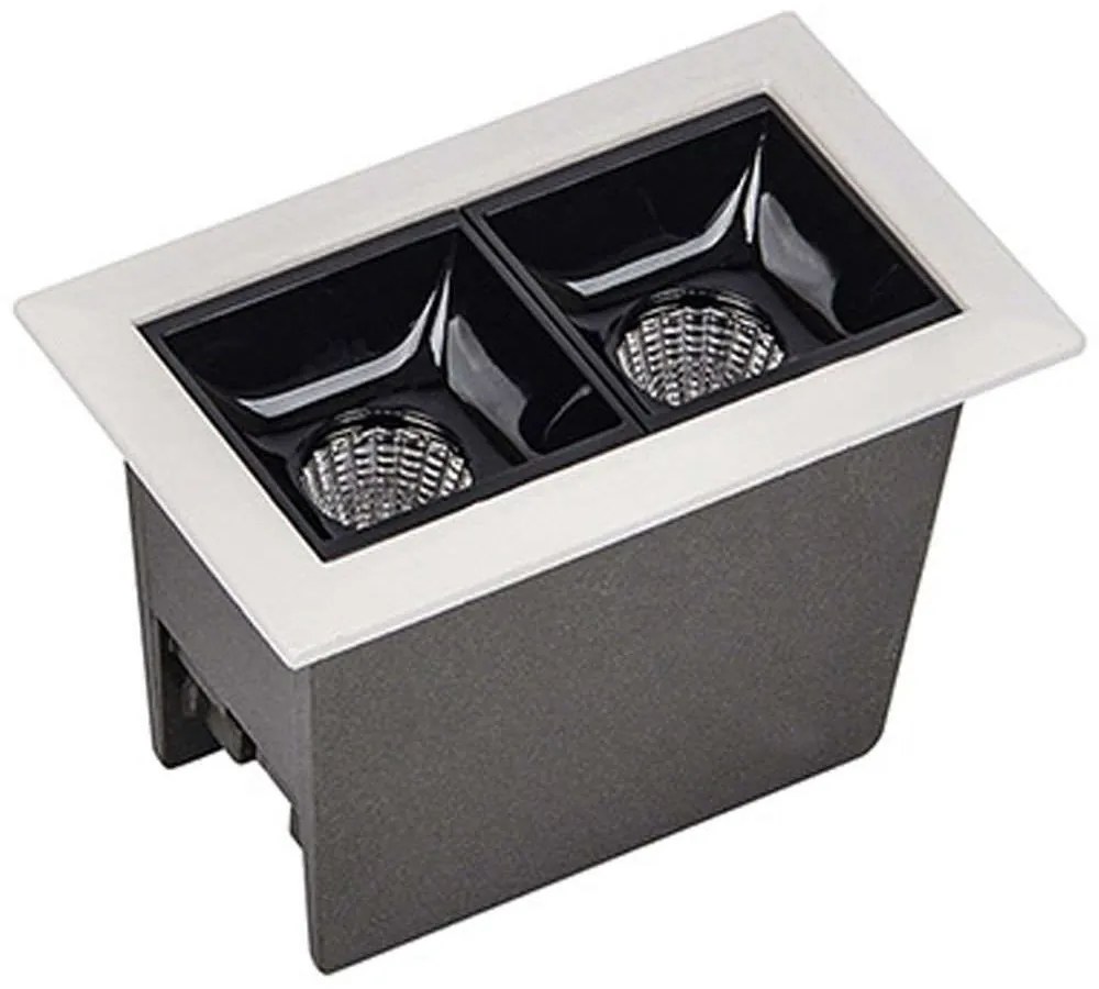 Σποτ Χωνευτό S085 7,5x4,5x5cm Led 350Lm 5W 3000K Black-White Rectangle