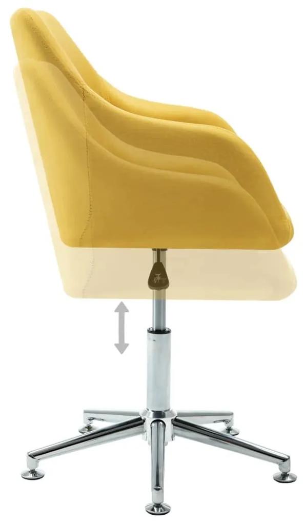 Καρέκλες Τραπεζαρίας Περιστρεφόμενες 2 τεμ Κίτρινες Υφασμάτινες - Κίτρινο
