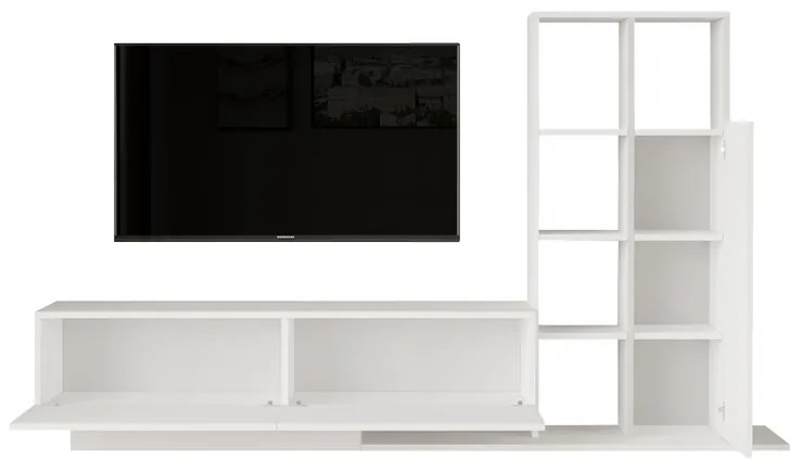 Σύνθετο σαλονιού Damon pakoworld σε λευκή απόχρωση 140x29.5x39.5εκ (1 τεμάχια)