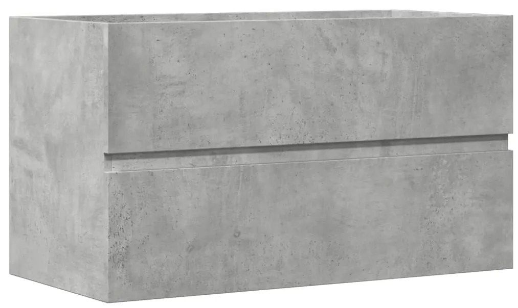 vidaXL Ντουλάπι Νιπτήρα Γκρι Σκυροδέματος 90x38,5x45 εκ. Επεξ. Ξύλο