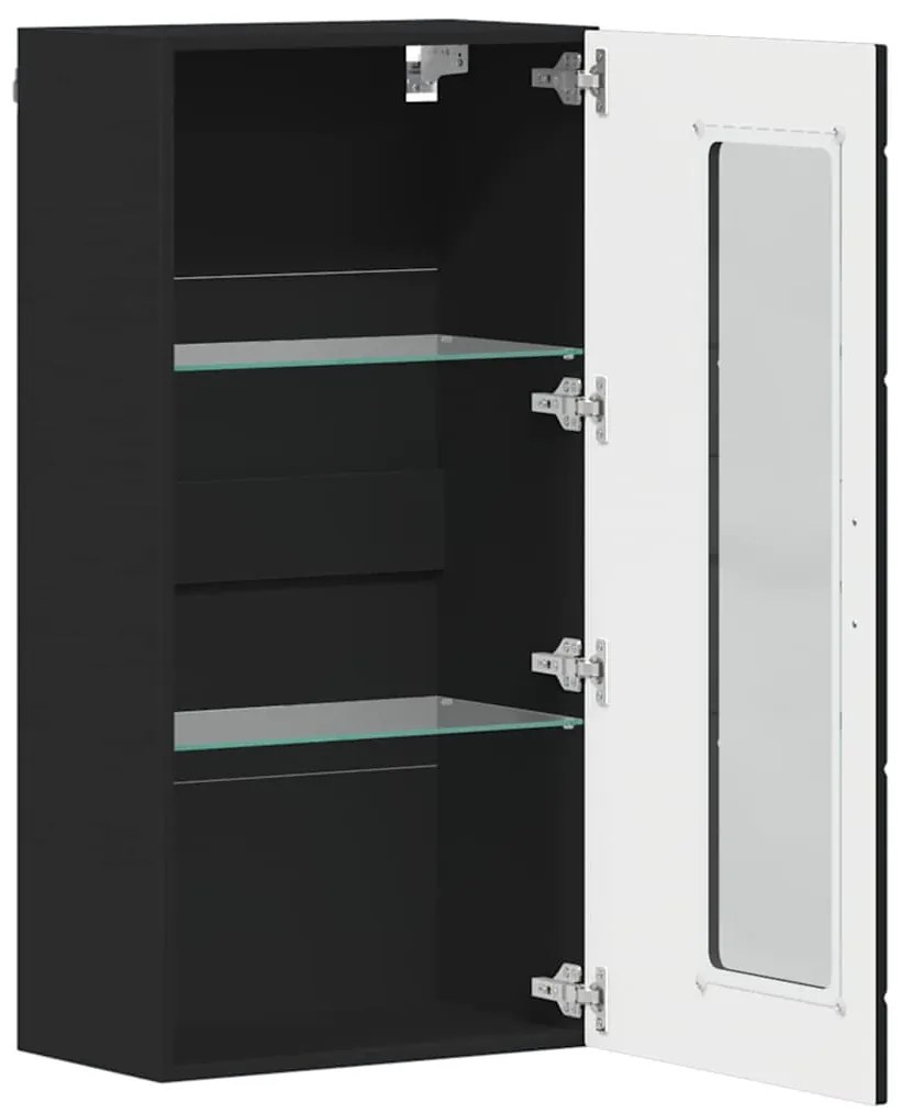 vidaXL Ντουλάπα τοίχου Μαύρο 55 x 29 x 100 εκ Επεξεργασμένο ξύλο
