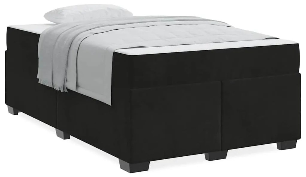 vidaXL Σκελετός Κρεβατιού με στρώμα Μαύρο 120 x 190 cm ύφασμα