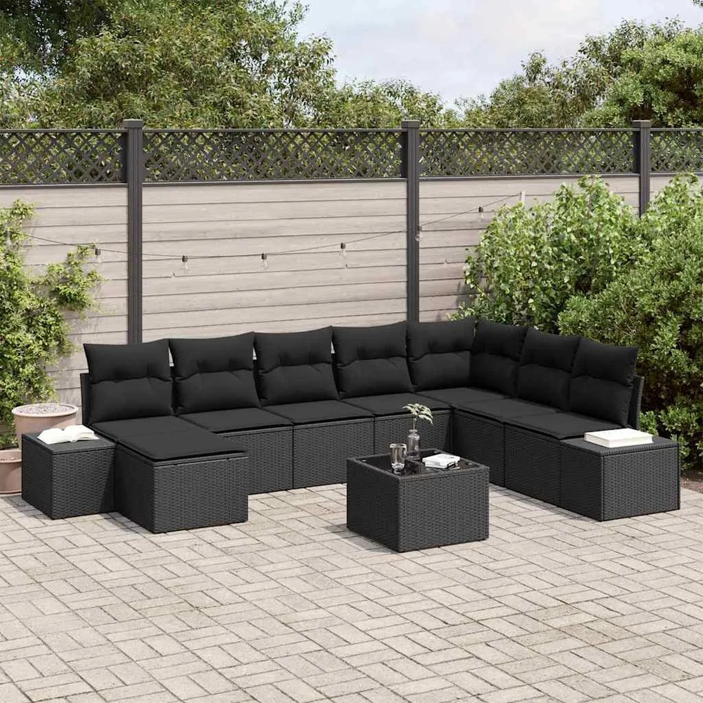vidaXL Σετ Καναπέ Κήπου 9 pcs 319 x 209 x 85 εκ. Πολυ ράταν