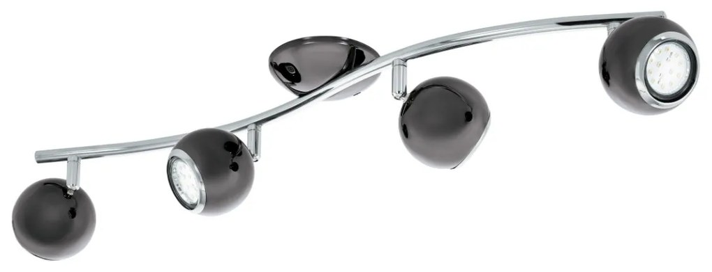 Σποτ Τετράφωτη Ράγα L64cm 4xGU10 4x2,8w 3000Κ 4x250lm Ατσάλι Νίκελ-Μαύρο Eglo Bimeda 31008