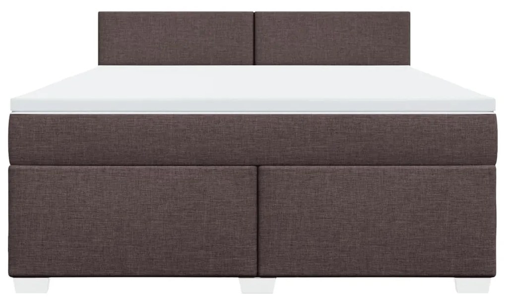 vidaXL Κρεβάτι Boxspring με Στρώμα Σκούρο Καφέ 180x200 εκ Υφασμάτινο