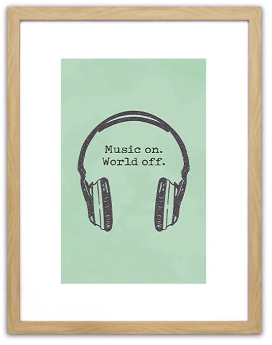 Κάδρο Τοίχου (35x45) Arte Libre Music On. World Off 14680063