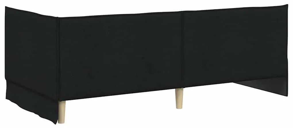 vidaXL Κρεβάτι Γωνίας με κεφαλάρι Μαύρο 100 x 200 cm ύφασμα