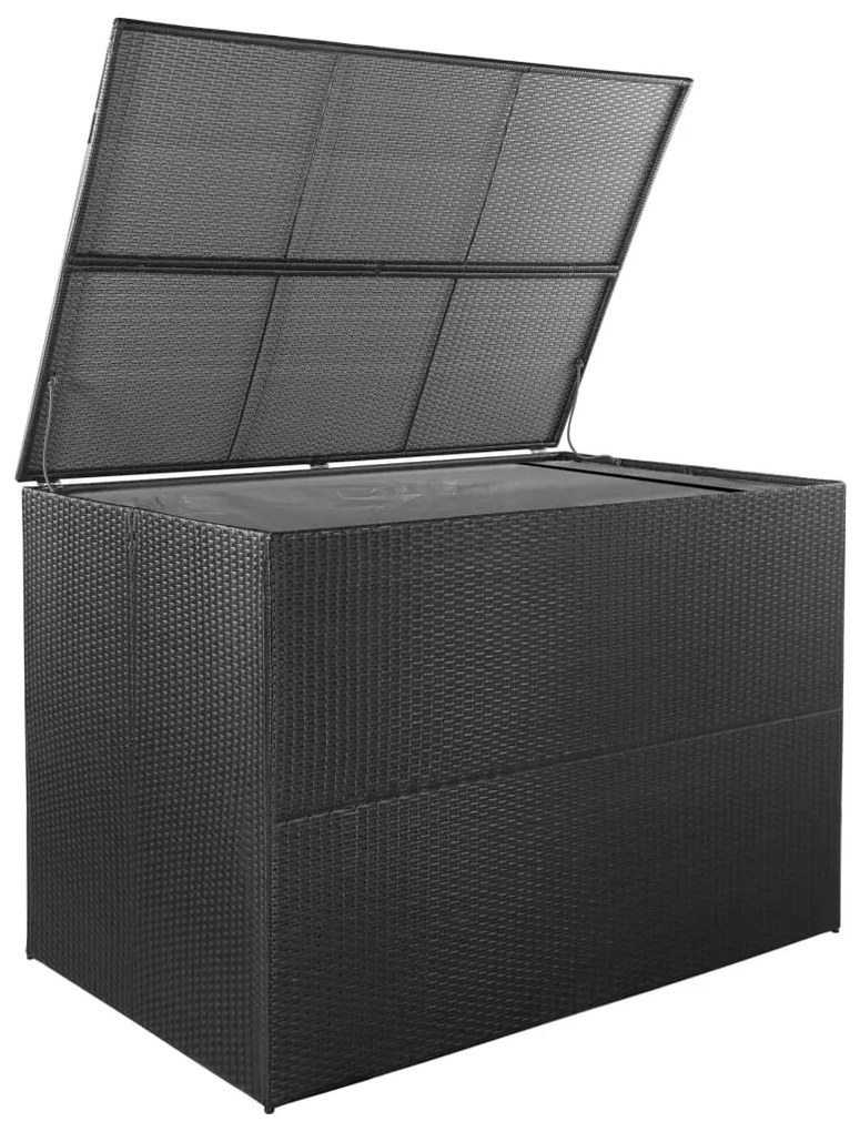 vidaXL Μπαούλο Εξωτερικού Χώρου Μαύρο 150x100x100 εκ. Συνθετικό Ρατάν
